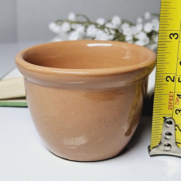 Vtg Weller Custard Cup Ramekin Light Brown Earthenware Retro Cup Small Planter - Picture 6 of 9